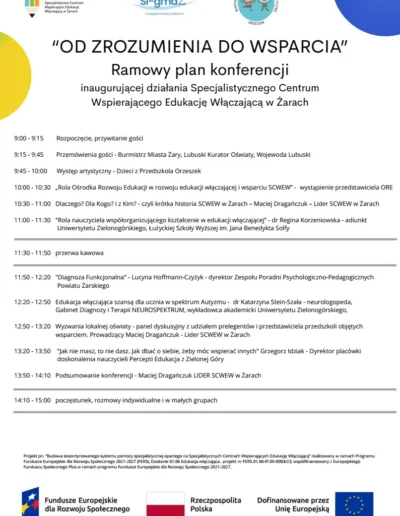 Zaproszenie na konferencję „Od zrozumienia do wsparcia” inaugurującą działalność Specjalistycznego Centrum Wspierającego Edukację Włączającą w Żarach